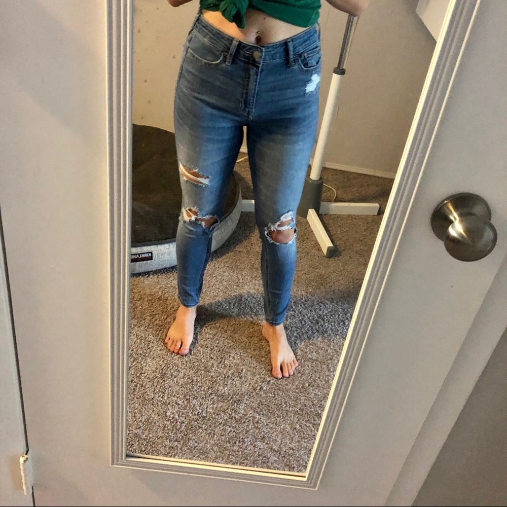 ripped hollister jeans